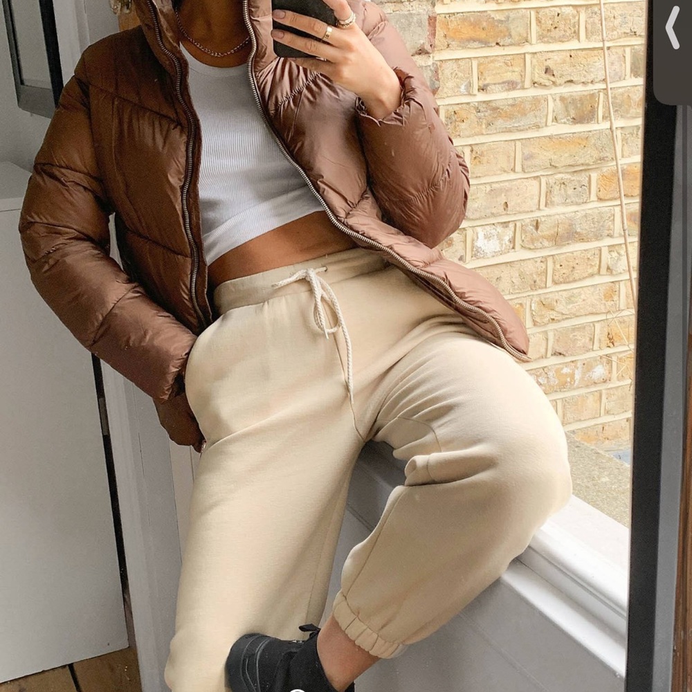 Mango shiny puffer coat in brown - Picture 4 of 6